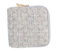 ibasenice Custodia Porta Gioielli da Viaggio Grande Capacità Organizer Collane e Anelli con Zip Liscia Borsa in Tessuto Resistente alla Polvere Blu Bianco Astuccio Compatto per Braccialetti
