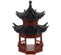 ibasenice Decorazione Micro Paesaggistica Pagoda Marrone in Plastica Design Unico, Accessorio per Acquario e Scrivania, Statua Miniatura Padiglione Artistico