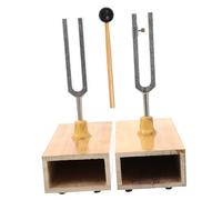ibasenice Diapason Sperimentale in Metallo e Legno Con Martello Per Esperimenti Acustici e Fisici Strumento Didattico Per Test Di Vibrazione e Suono