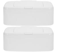 ibasenice Dispenser per Salviette Portatile da 2 Pezzi Coperchio, Custodia in Plastica per Salviette Umidificate, Contenitore Leggero e Pratico per Bagno e Viaggi