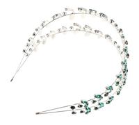 ibasenice Fascia Capelli Sposa Doppio Strato con Cristalli e Foglie Eleganti Accessorio Moda per Nozze e Cerimonie Comfort Prolungato per Donne e Ragazze