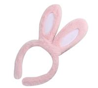 ibasenice Fascia per Chioma Orecchie da Coniglio in Peluche Rosa, Morbida e Divertente, per Feste e Decorazioni, Accessorio per Ragazze e Donne