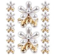 ibasenice Fermagli per Chioma a Fiore con Similperla, 12 Pezzi in Lega Bianca, Uso Rapido una Mano, Accessorio Versatile per Acconciature Quotidiane ed Eleganti Matrimoni