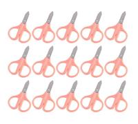 ibasenice Forbici di Sicurezza per 15 Pezzi, Multiuso per DIY Scrapbook, Leggere Lama in Acciaio Inossidabile e Manico in Abs Rosa, per Studenti e Attività Artistiche