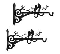 ibasenice Ganci da Parete in Ferro per Piante Sospese 2 Pezzi, Portavasi Decorativi Rustici per Balcone e Giardino, Supporto Salvaspazio per Fioriere e Cestini di Fiori, Adatti per Esterni