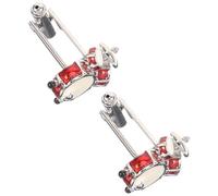 ibasenice Gemelli da Polso Design Delicato e Leggero 2 Pezzi a Forma di Batteria in Ottone Argento per Abbigliamento da Lavoro e Collaborazioni D'affari