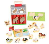 ibasenice Giocattoli Montessori Per Animali Da Fattoria Modellini Di Animali Kit Di Costruzione Per Giocattoli In Legno Fatti A Mano