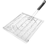 ibasenice Griglia per Tostapane in Filo di Ferro e Lamiera con Manico in Plastica Resistente al Calore, Tostiera Perforata Multifunzione per Campeggio, Barbecue e Cucina All'aperto,