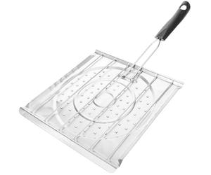 ibasenice Griglia per Tostapane in Filo di Ferro e Lamiera con Manico in Plastica Resistente al Calore, Tostiera Perforata Multifunzione per Campeggio, Barbecue e Cucina All'aperto,