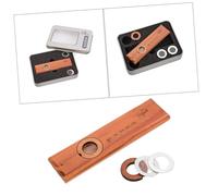 ibasenice Kazoo Strumento Musicale 2 Membrane e 1 Tappo in Legno Marrone Classico Suono Variabile Superficie Liscia e Bella per Ragazzo Ragazza Adatto a Chitarra e Ukulele