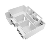 ibasenice Kit di Modellismo Architettonico 1:25 Modello di Casa in Miniatura Incompiuto Componenti per Appartamento Due Camere Due Bagni Fai da Te per Architetti e Appassionati di Design