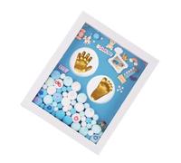 ibasenice Kit Impronta Mano e Piedi Ragazzo Ragazza Blu Medio Cornice Portafoto Acrilico Resistente per Shower e Compleanno - Scatola dei Ricordi per Regalo Ricordo Indelebile