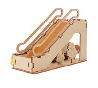 ibasenice Kit Modellino Miniature Scala Mobile in Legno Educativo Stem con Esperimenti Scientifici e Puzzle Set Costruzione Elettrico per Apprendimento Interattivo e Creatività Manuale