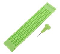 ibasenice Kit Scrittura Braille Piastra di Scrittura in Plastica 4 Righe 28 Celle e Penna Stilo per Non Vedenti, Tastiera Braille Leggera e Portatile per Apprendimento e Uso Quotidiano