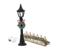ibasenice Lampioni Miniaturizzati e Recinzione per Dollhouse Decorazioni Eleganti per e Cortili Illuminazione e per Spazi Miniaturizzati