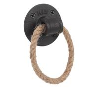 ibasenice Maniglia in Corda di Canapa Vintage per Porte Interne, 2 Pezzi, Montaggio a Parete, Stile Retrò per Armadi in Ferro Battuto