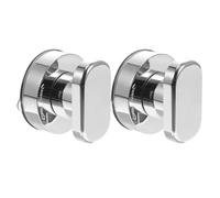 ibasenice Maniglia Ventosa Argento per Porta in Vetro e Copriwater, 2 Pezzi in Abs, Superficie Antiscivolo senza Fori, per Bagno Moderno e Funzionale