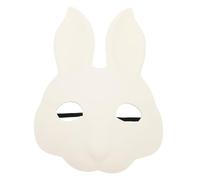 ibasenice Maschera Coniglio Bianco Mezza Faccia in per Carnevale Halloween e Feste Adulti Accessorio Cosplay Animale Leggero e Portatile per Mascherate e Compleanni