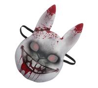 ibasenice Maschera Coniglio Insanguinato Horror per Halloween Accessorio Costume Animale Spaventoso Leggera e Traspirante per Cosplay e Feste Materiale Riutilizzabile per Adulti