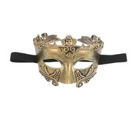 ibasenice Maschera da Uomo Stile Romano Antico e Egiziano per Balli in Maschera e Feste, Realizzata in Plastica Oro Design Elegante e Dettagli Intricati