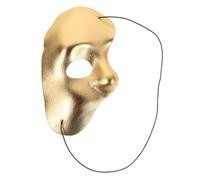 ibasenice Maschera Mezza Faccia Veneziana Oro Non Tessuto | Elegante e Comoda per Tutta la Notte, Adatta a Scena Teatrale, Costumi e Sfondi Fotografici