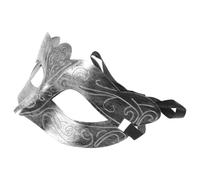 ibasenice Maschera Vintage Mezza Faccia in Plastica Argento Stile Greco Romano per Uomo Design Artistico Unico per Feste di Danza e Cosplay