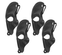 ibasenice Maschere Veneziane Uomo Mezza Faccia 4 Pezzi Nero in Plastica Fascia Elastico Preinstallato per Feste a Tema e Carnevale Stile Retrò Elegante Opera
