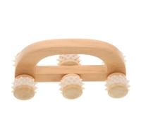 ibasenice Massaggiatore Manuale in Legno per Mani e Corpo Roller Sei Rulli Strumento Massaggiante Portatile Legno Premium Sicuro e Durevole Adatto per Allenamento Casa e Sollievo da Dolori