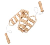 ibasenice Massaggiatore Manuale Rullo in Legno per Schiena Collo e Spalle con Impugnatura Ergonomica Strumento Terapeutico per Alleviare Tensione Muscolare e Affaticamento per Uso Domestico