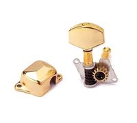 ibasenice Meccaniche per Chitarra 6 Pezzi Accordatori Semi-Chiusi Placcati in Oro Ricambi per Chitarra Acustica Elettrica e Basso 3L3R Metallo Resistente Accessori di Montaggio