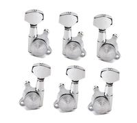 ibasenice Meccaniche Quadrate per Chitarra Metallo Argento di Meccaniche per Corde in Acciaio Dimensioni per Chitarra Elettrica e Acustica Rondelle e Viti Stile Half Moon Grover