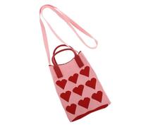 ibasenice Mini Borsa Tracolla Cuore Rosa per Donna, Portacellulare e Portamonete Tascabile, Design Esclusivo Versatile per Spiaggia e Uso Quotidiano
