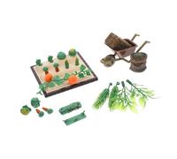 ibasenice Mini Farm Model Kit Miniature Vegetable Field Garden Cart Hay Bales Micro Landscape For Dollhouse Miniature Gardening Decorations