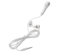 ibasenice Mini Microfono Karaoke per Telefono e Computer, Lega di Alluminio, Registrazione Vocale, Super Leggero, Auricolari Integrati al Cavo