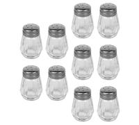 ibasenice Mini Saliere in Vetro Contenitori per Spezie Compatti Set 10 Design Semplice e Facile da Trasportare per Condimenti da Cucina e Campeggio