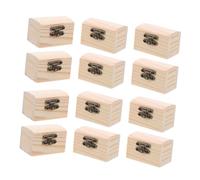 ibasenice Mini Scatole di Legno con Coperchio a Cerniera 12 Pezzi e Chiusura a Scatto e Conservazione Tesori Non Finite per Progetti Creativi