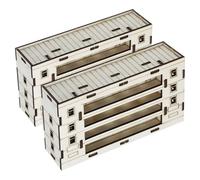 ibasenice Modello di Casa in Legno Materiale Legno Beige Design Moderno e Incompleto 2 Pezzi per Creatività DIY per Divertimento in Famiglia e Sviluppo Manuale
