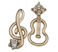 ibasenice Orecchini Asimmetrici Donna con Nota Musicale e Violino Piccoli con Zirconi Regalo per Appassionate di Musica Accessorio Elegante per Feste e Occasioni Speciali