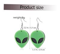 ibasenice Orecchini Da Donna Pendenti in Acrilico Verde Alieno, Gioielli Divertenti Per L’orecchio, Accessori Per Feste, Appuntamenti e Uso Quotidiano, Design Originale e Resistente