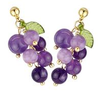 ibasenice Orecchini Grappolo Uva Pendenti da Donna in Resina Resistente Design Delicato e Raffinato per Ragazze e Studenti Gioielli Frutta Skin-friendly per Feste e Appuntamenti