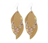 ibasenice Orecchini Pendenti Donna in Pelle Paillettes Neri, Ciondoli Decorativi per Orecchio, Accessori Moda per Feste e Uso Quotidiano