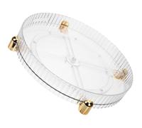 ibasenice Organizer Rotante per Trucchi in Plastico Trasparente Capacità Grande, Base Antiscivolo e Design Rotondo per Bagno e Cucina