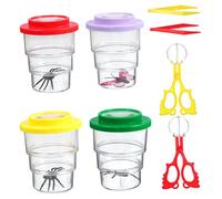 ibasenice Osservazione Insetti con Barattolo Trasparente Lente d Ingrandimento Pinzette e Clip per Studio e Raccolta Farfalle e Altri Insetti Gioco Educativo per Scuola