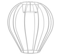 ibasenice Paralume in Gabbia di Ferro Bianco per Lampada da Tavolo Attacco E27, Design Vintage a Forma di Mongolfiera, Compatibile Versatile per Scrivania e Soggiorno