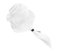 ibasenice Parrucca Riccia Bianca da Gentiluomo Regolabile, Accessorio per Costume e Spettacolo Teatrale, Oggetto di Scena per Cosplay e Feste di Halloween, Tagliabile e Lavabile, Confezione