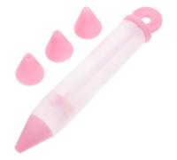 ibasenice Penna per Dolci in Silicone Rosa 4 Beccucci Multifunzionali per Decorare Cioccolato e Pasticceria Set 1 Pezzo per Scrivere e Decorare Torte
