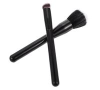 ibasenice Pennelli per Blush Viso 2 Pezzi Setole Sintetiche a Doppio Strato, Setole Piatte, Manico in Legno Leggero, Design Semplice, Facili da Trasportare per Make-up Quotidiano
