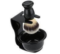 ibasenice Pennello da Barba Uomo in Nylon e Plastica Resistente con Ciotola e Supporto Kit Rasatura Compatto e Leggero per Uso Domestico Accessori Barba Pratici e Salvaspazio