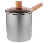 ibasenice Pentola Profonda in Acciaio Inox 3l per Friggere Versatile Termometro e Coperchio, per Uso Domestico in Cucina, Resistente e Anti-trasbordamento