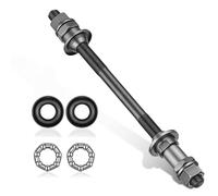 ibasenice Perno Posteriore Bici 180Mm Assale Solido Grigio 9.5Mm Cuscinetti a Sfera per Mozzo Mountain Bike e Kit Assali per Uso Duraturo